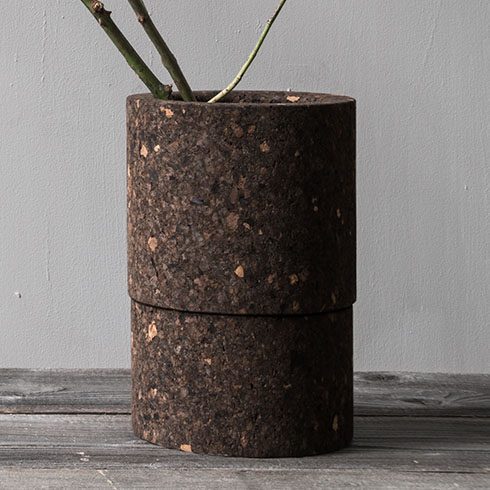 Studio Corkinho MC05 black or burnt cork vessel or vase