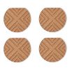 Cork coaster with attractive geometric embossed pattern