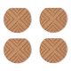 Cork coaster with attractive geometric embossed pattern